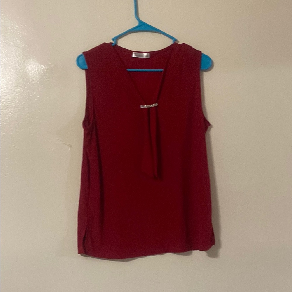 Madison Red Tie Front Blouse